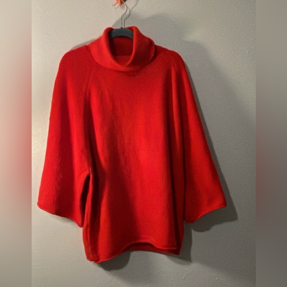 JODIFL Red/orange Cowl Neck Sweater with wide sleeves